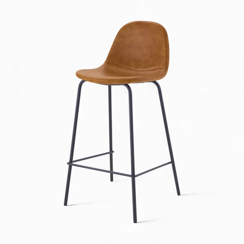 Pack 4 chaises pour îlot central Henrik camel et grises/noires 65 cm