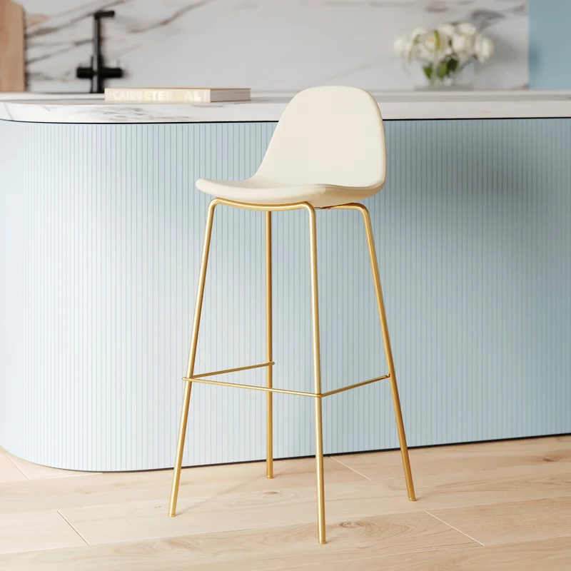 Pack 4 chaises pour îlot central Henrik blanches et bleues 65 cm