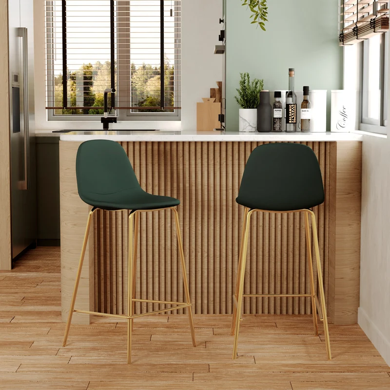 Pack 4 chaises pour îlot central Henrik blanches et vertes 65 cm