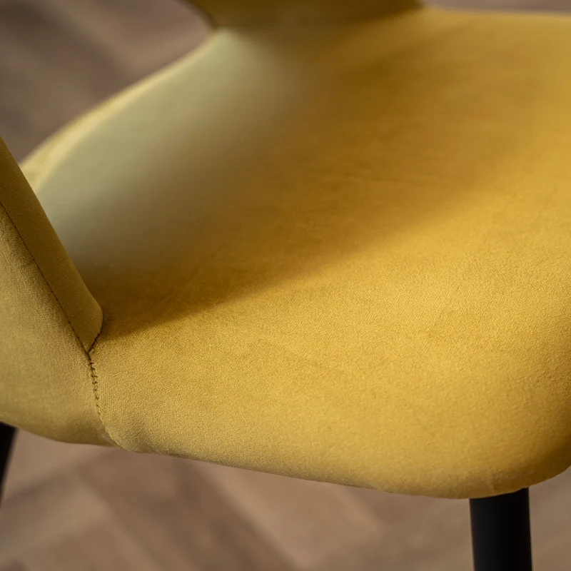 Pack 4 chaises Pénélope en velours jaune et vert