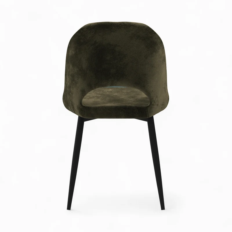 Pack 4 chaises Pénélope en velours jaune et vert