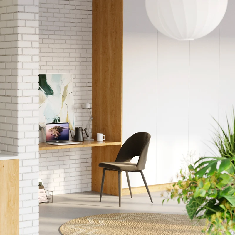 Pack 4 chaises Pénélope en velours jaune et vert