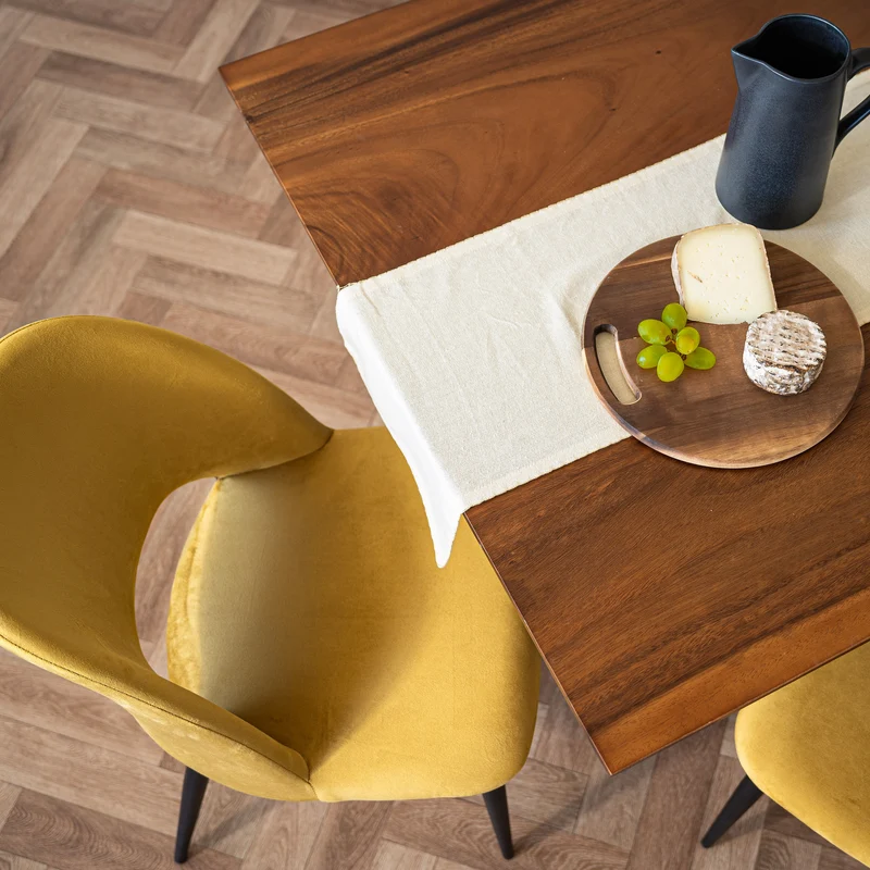 Pack 4 chaises Pénélope en velours jaune