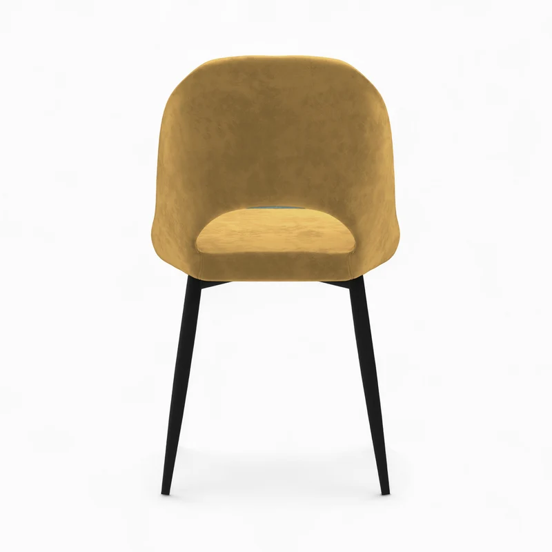 Pack 4 chaises Pénélope en velours jaune
