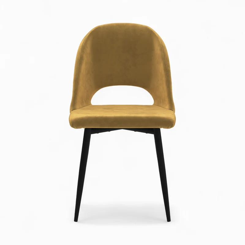 Pack 4 chaises Pénélope en velours jaune
