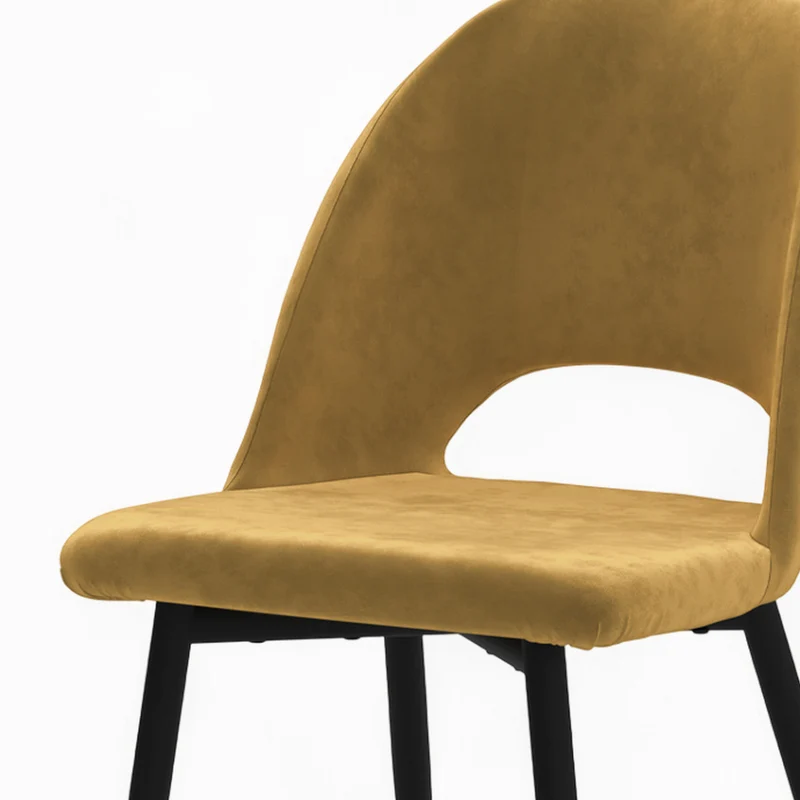 Pack 4 chaises Pénélope en velours jaune