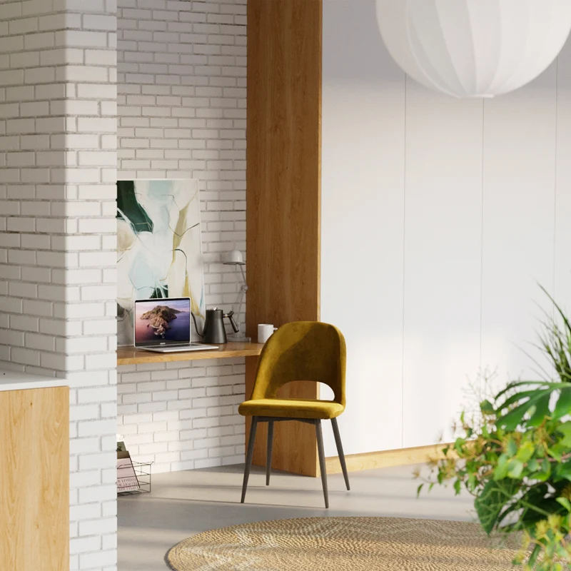 Pack 4 chaises Pénélope en velours jaune