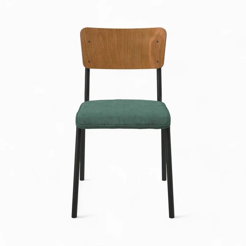 Pack 4 chaises Nico en velours bleu et vert