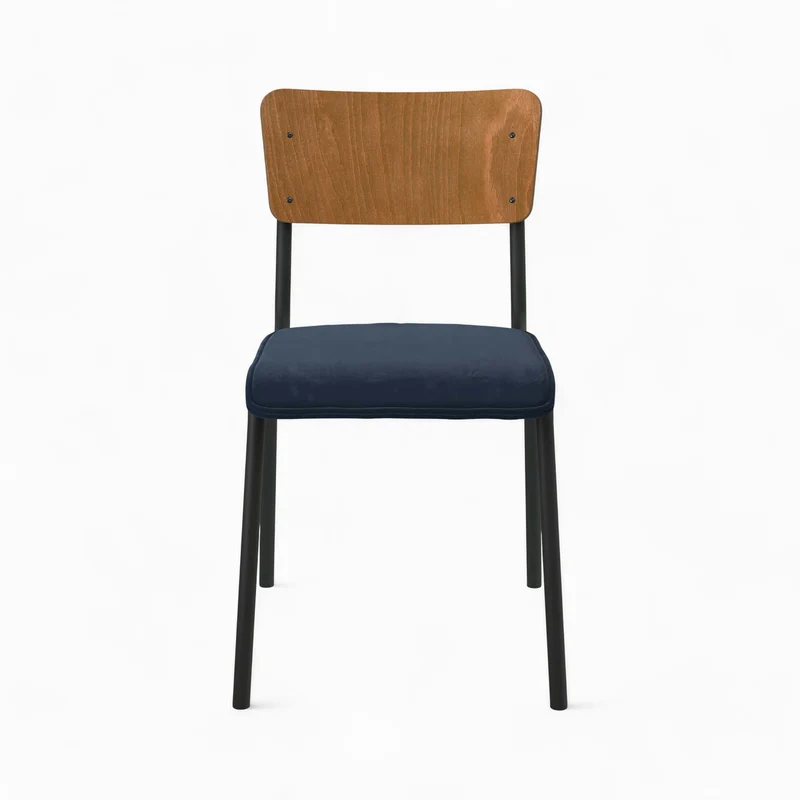 Pack 4 chaises Nico en velours bleu et vert