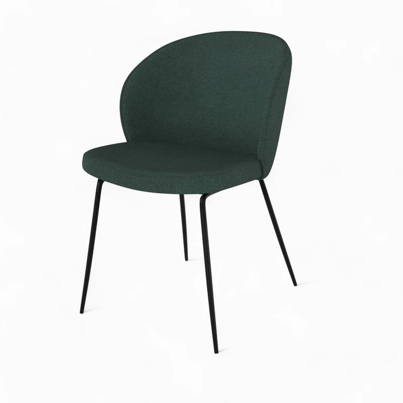 Pack 4 chaises Groom en tissu bouclé jaune et vert