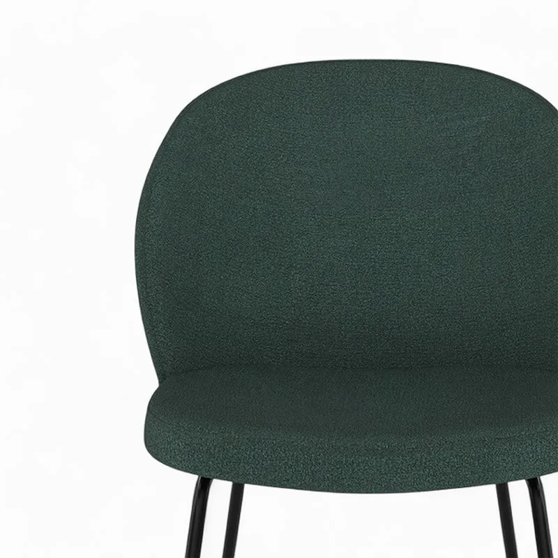 Pack 4 chaises Groom en tissu bouclé jaune et vert
