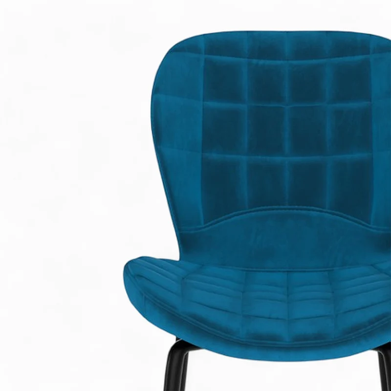 Pack 4 chaises de bar Mazzia en velours jaune et bleu 75 cm