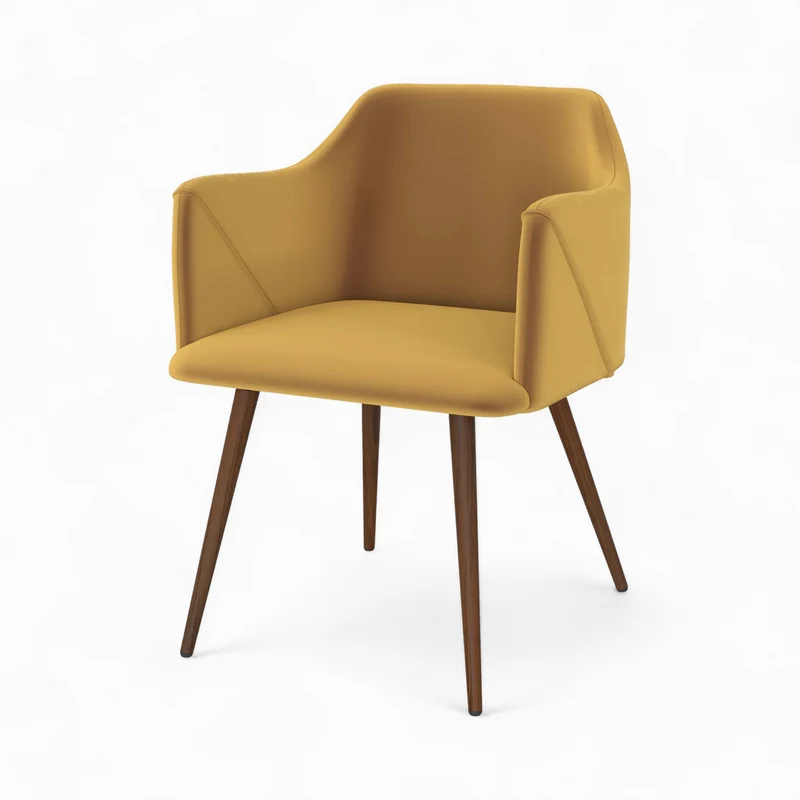 Pack 4 chaises Daisy en velours jaune et vert