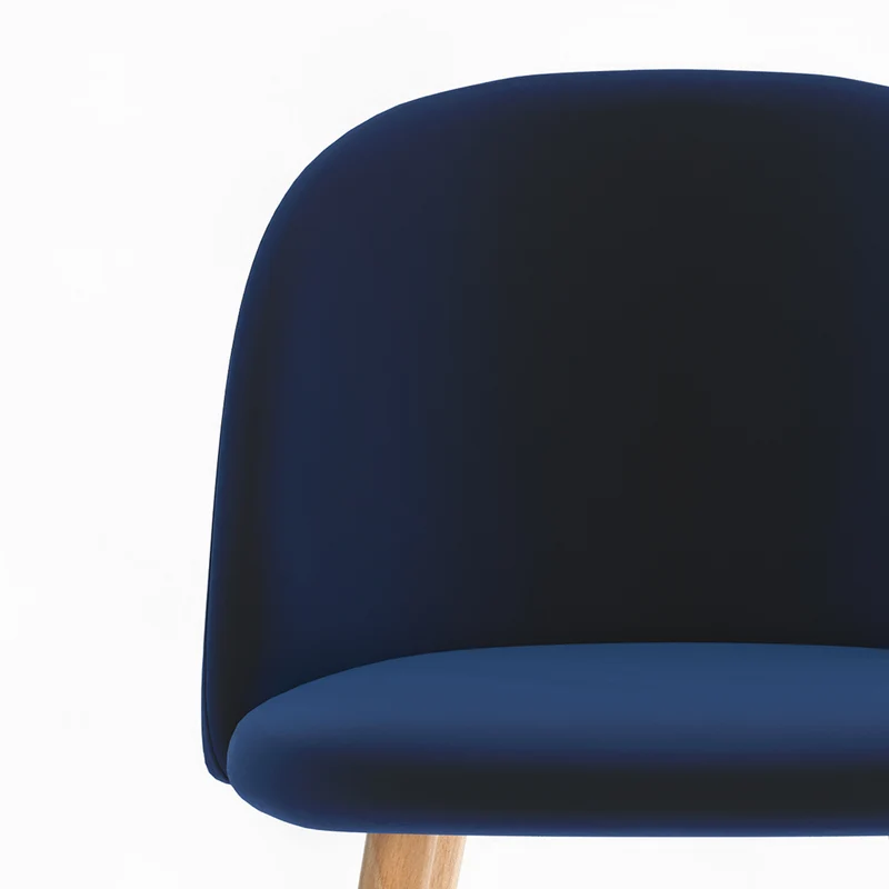 Pack 4 chaises Cozy en velours bleu foncé et bleu