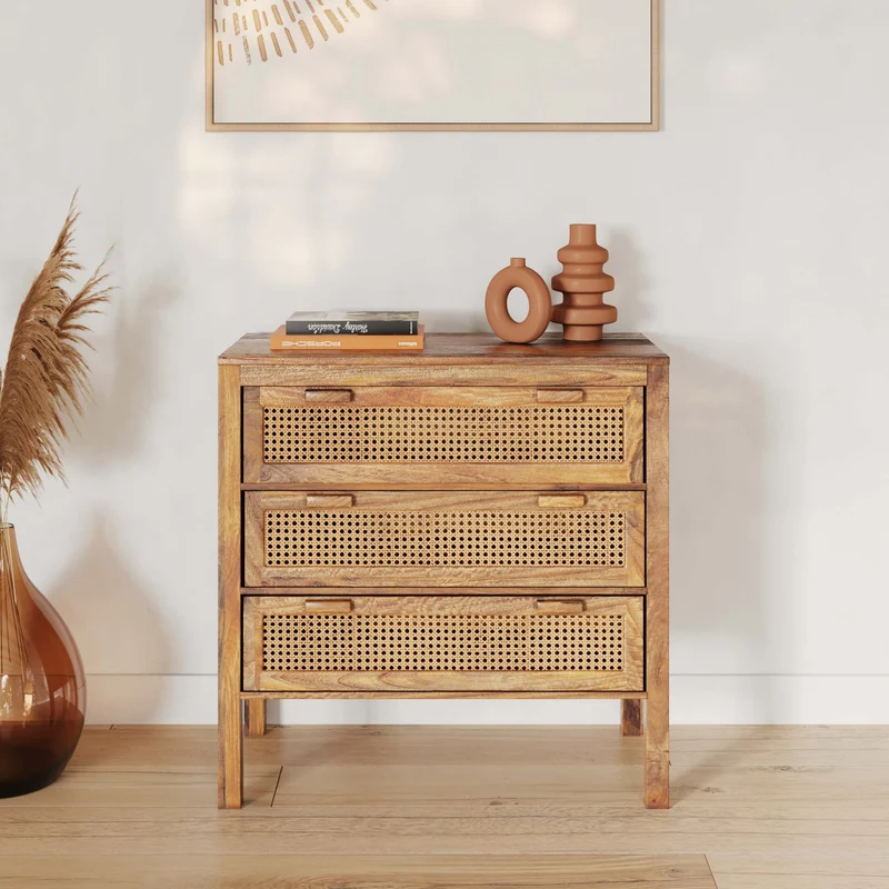 Ensemble Tiki commode et armoire en bois