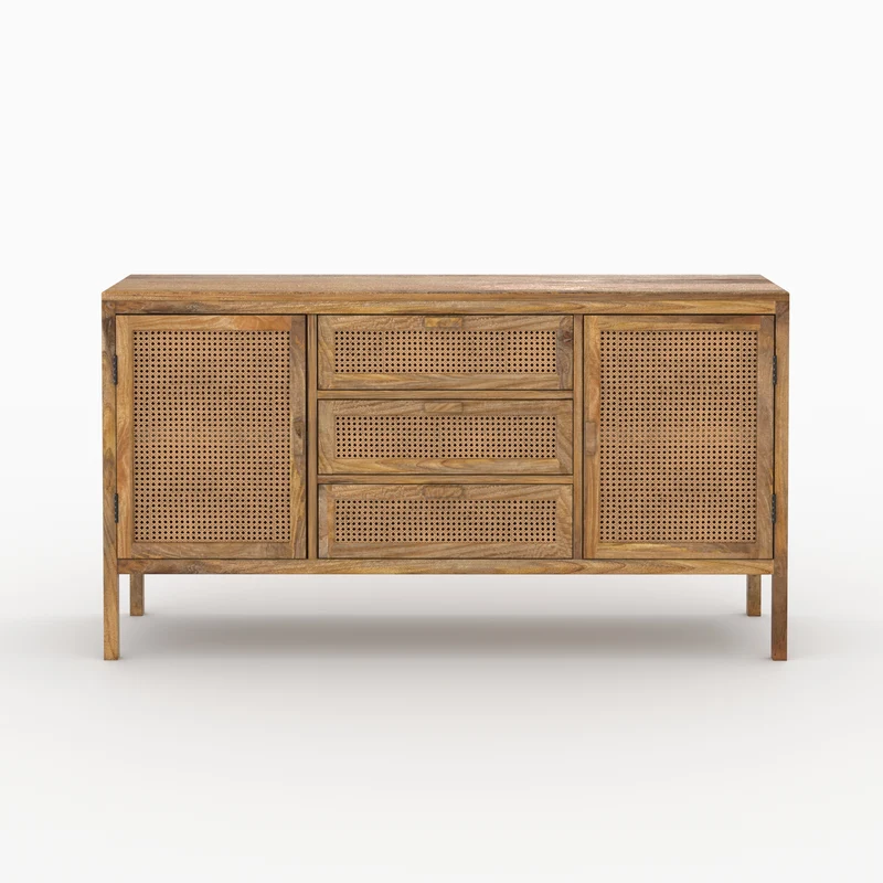 Ensemble Tiki buffet et meuble TV en bois