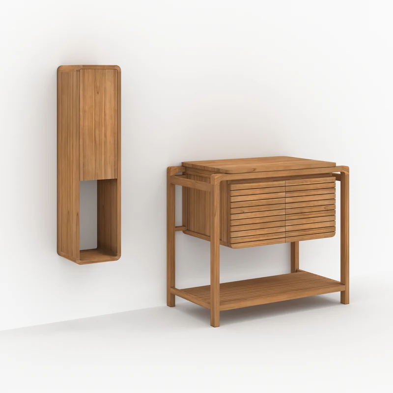 Ensemble de salle de bain Lucette en bois de teck