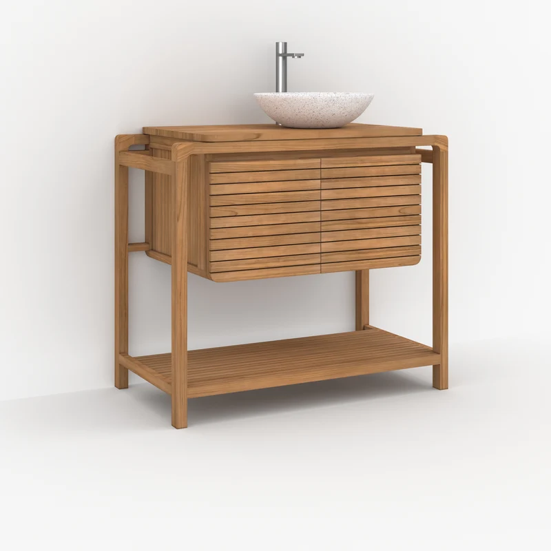 Ensemble de salle de bain Lucette en bois de teck