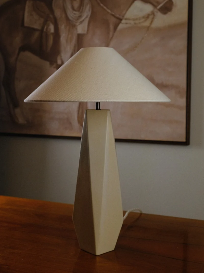 Liss Stoneware Table Lamp - Off White