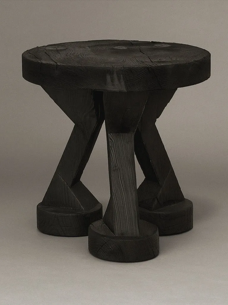 ABORA, End Table in Burnt Wood
