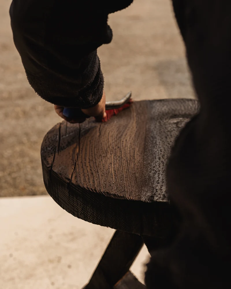 ABORA, End Table in Burnt Wood