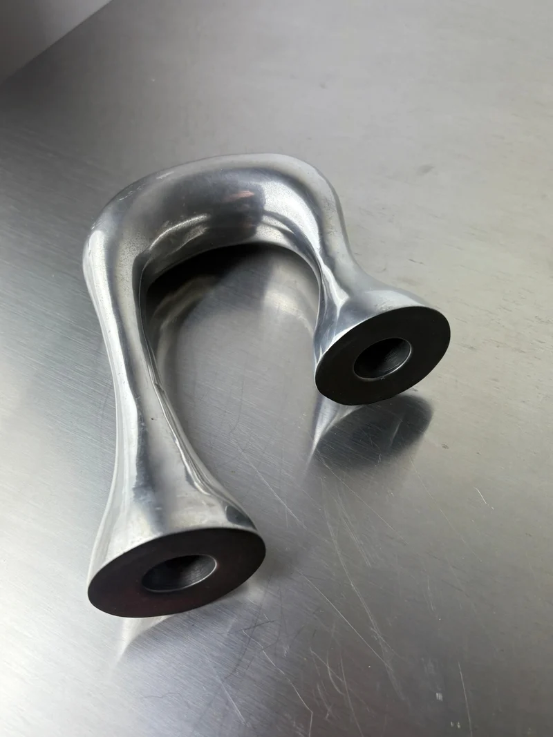 Biomorphic Candleholder, Aluminum, Spain, Circa 1970s
