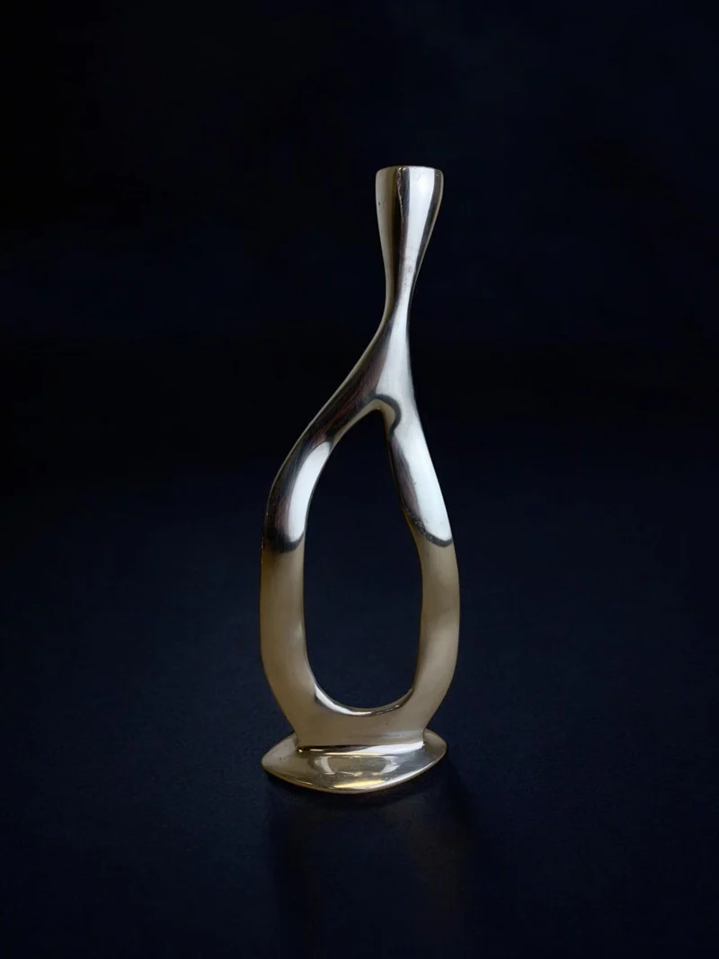 Biomorphic Candleholder, Aluminum, Spain, Circa 1970s