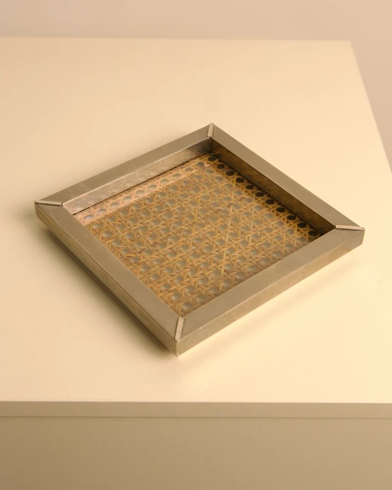 Italian Square Metal Vide-poches, 70s