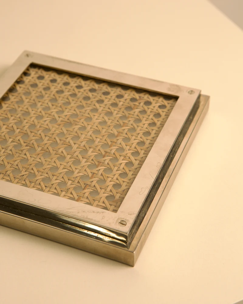 Italian Square Metal Vide-poches, 70s