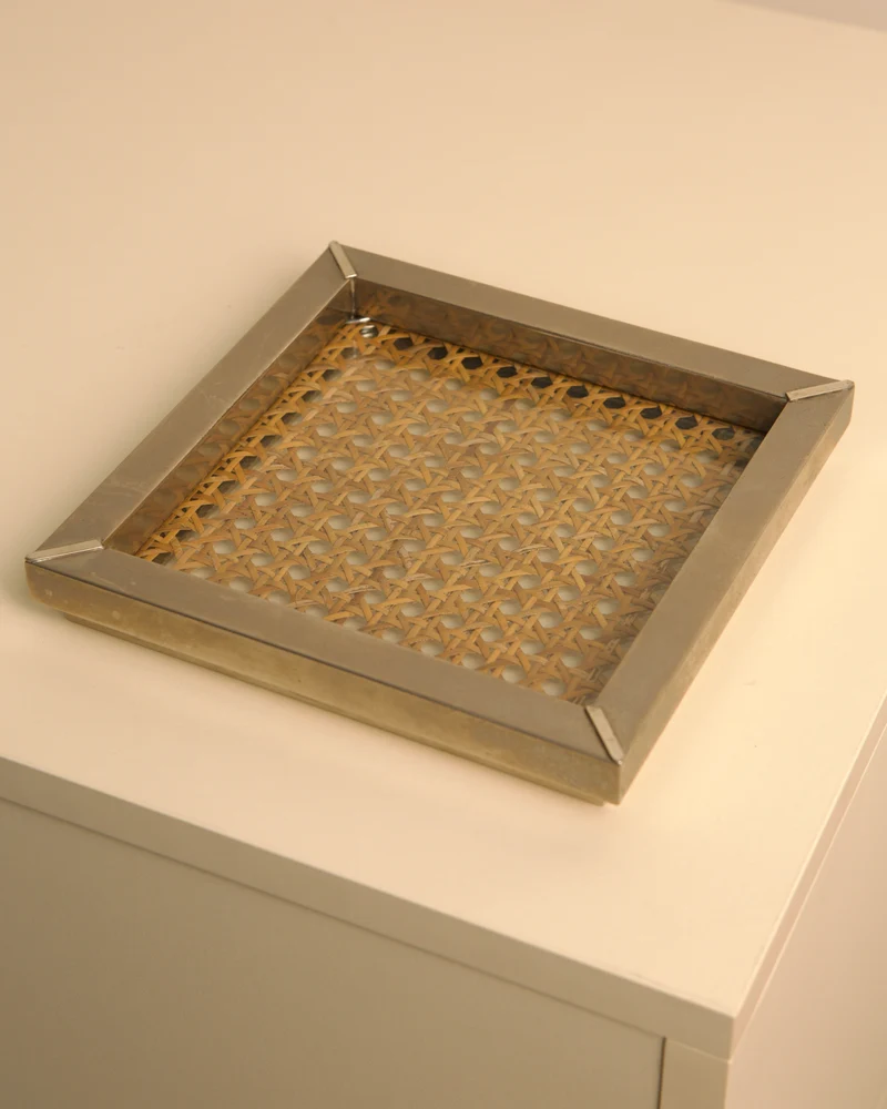 Italian Square Metal Vide-poches, 70s