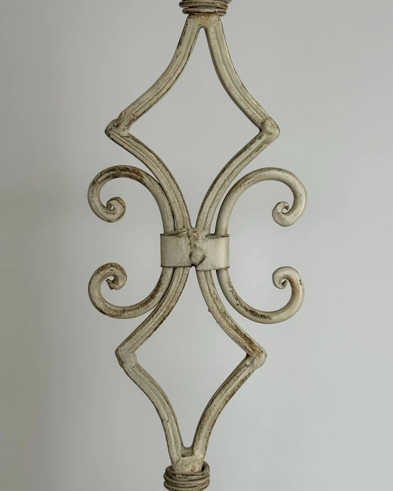 Pair of large antique white metal candlesticks.