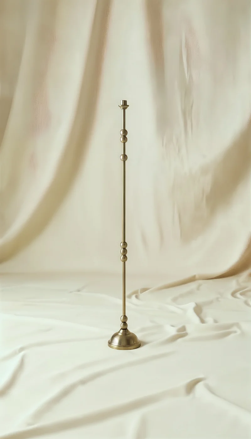 ASHA I – Brushed Brass Sculptural Candlestick Set