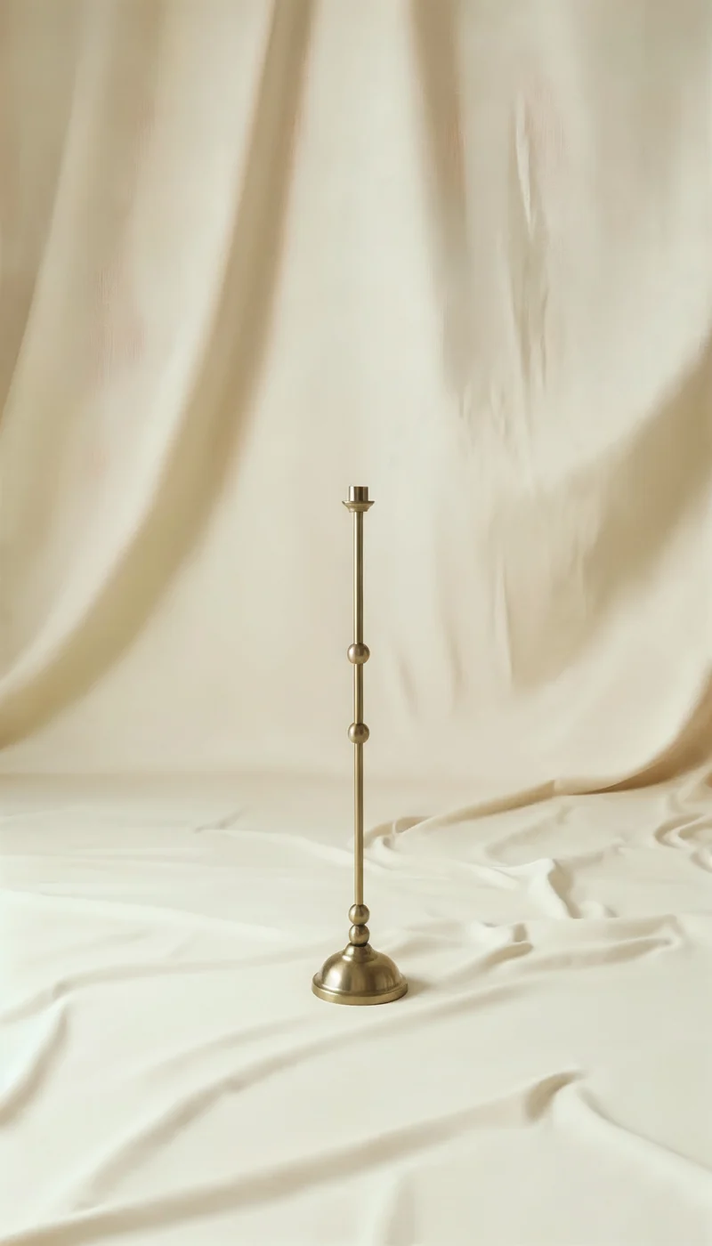 ASHA I – Brushed Brass Sculptural Candlestick Set