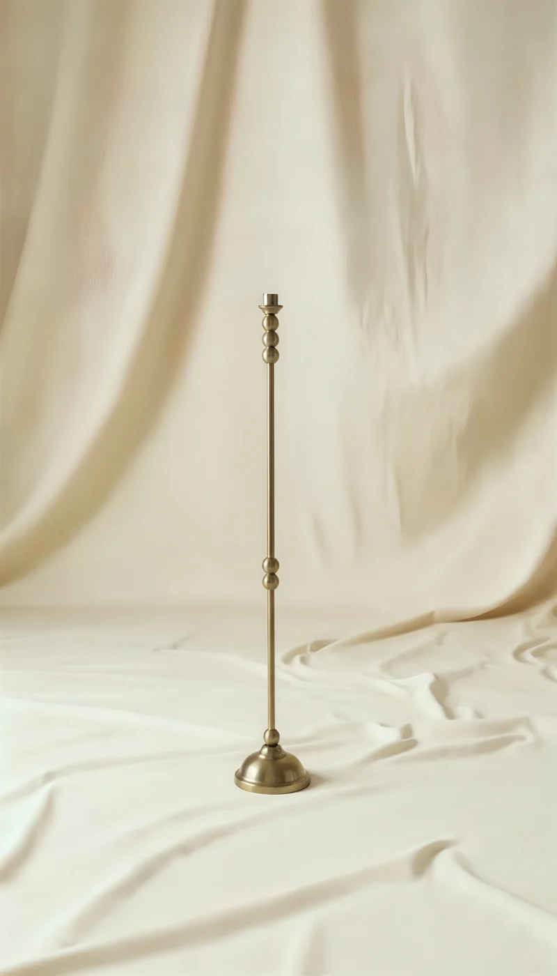 ASHA I – Brushed Brass Sculptural Candlestick Set