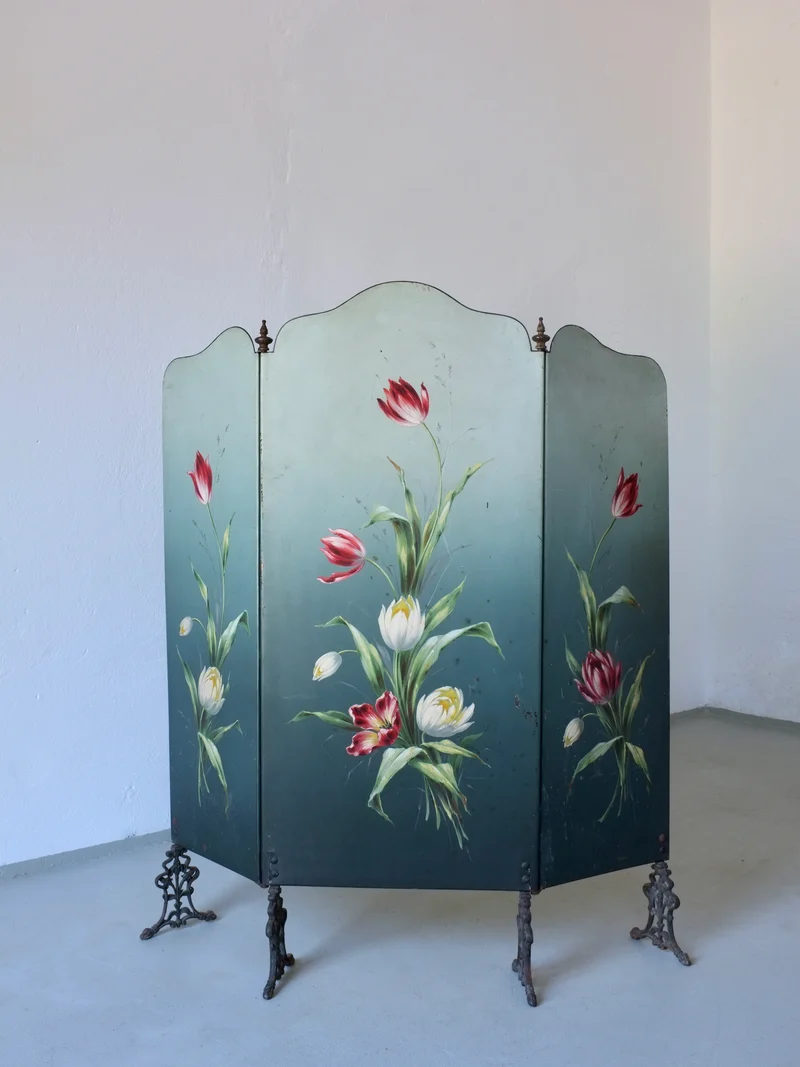 Art Nouveau Hand-Painted Screen, 1920s