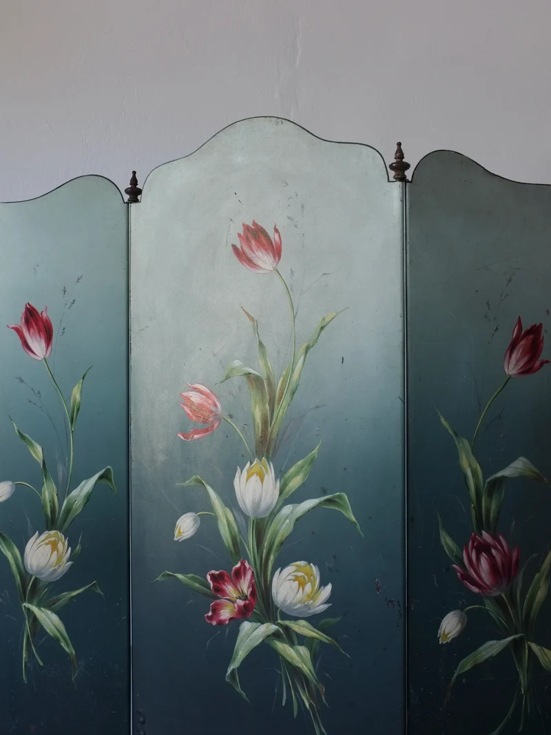 Art Nouveau Hand-Painted Screen, 1920s