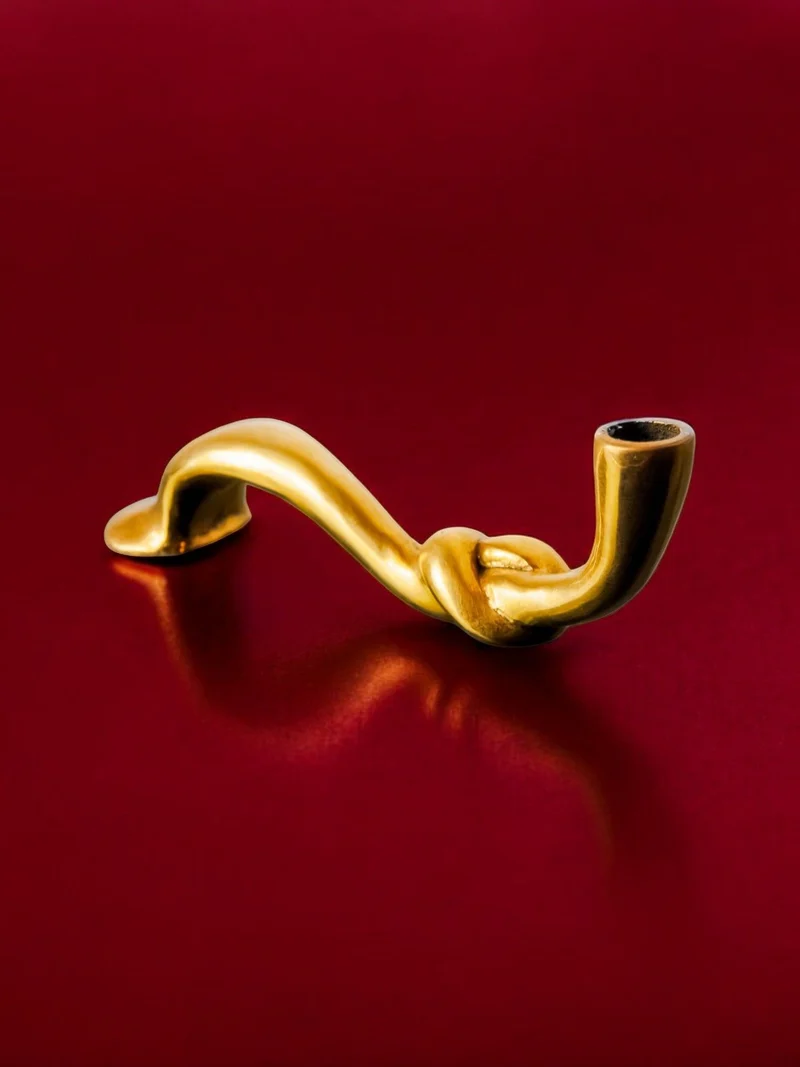 Knot Candleholder in Bronze, Italy, 1970s