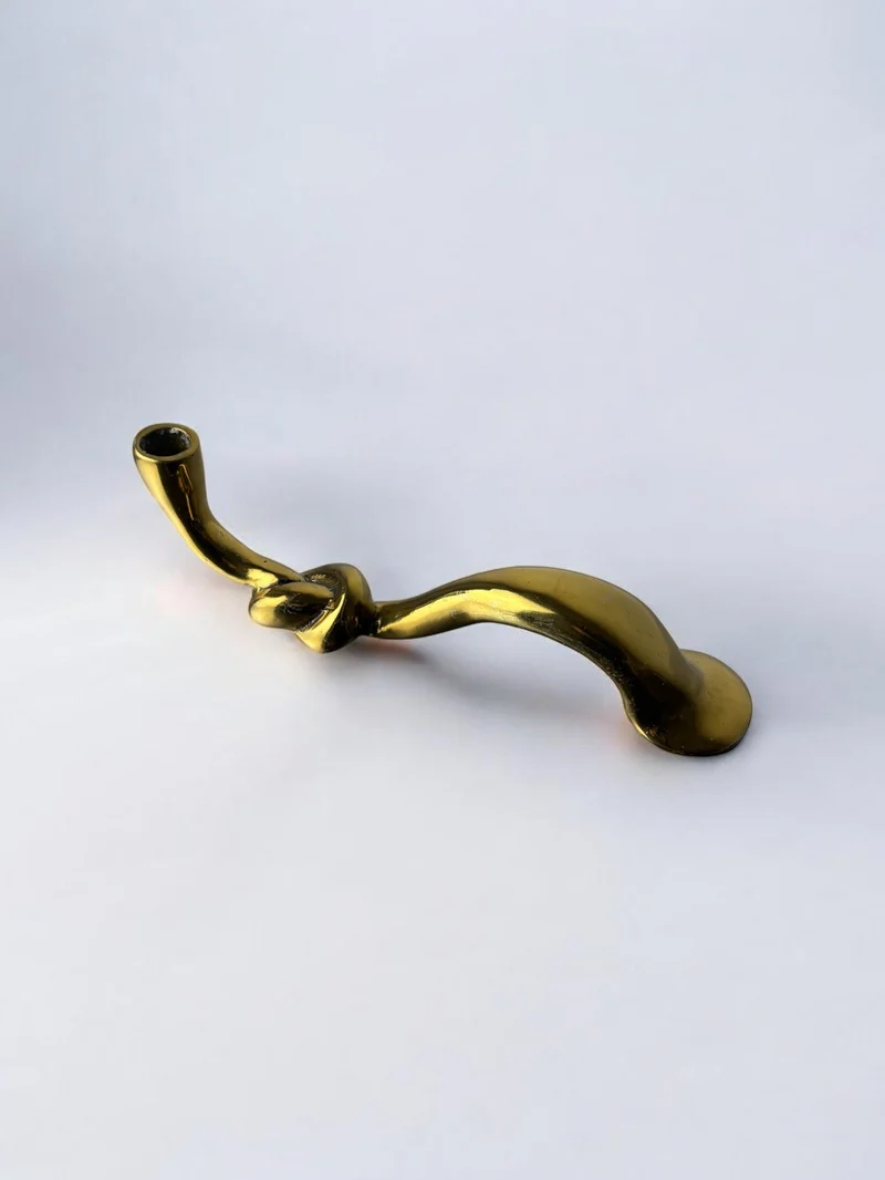 Knot Candleholder in Bronze, Italy, 1970s