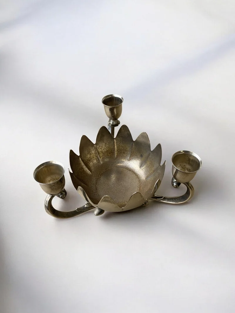 Art deco waterlily Candelholders, France, 1960's