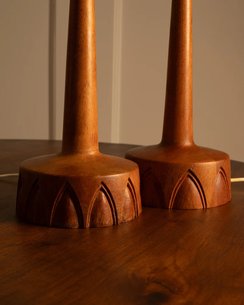 Vintage Pair of swedish Teak Table Lamp - 1960s