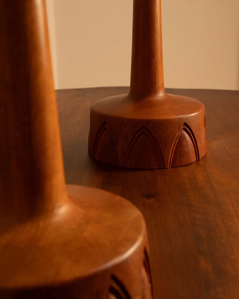Vintage Pair of swedish Teak Table Lamp - 1960s