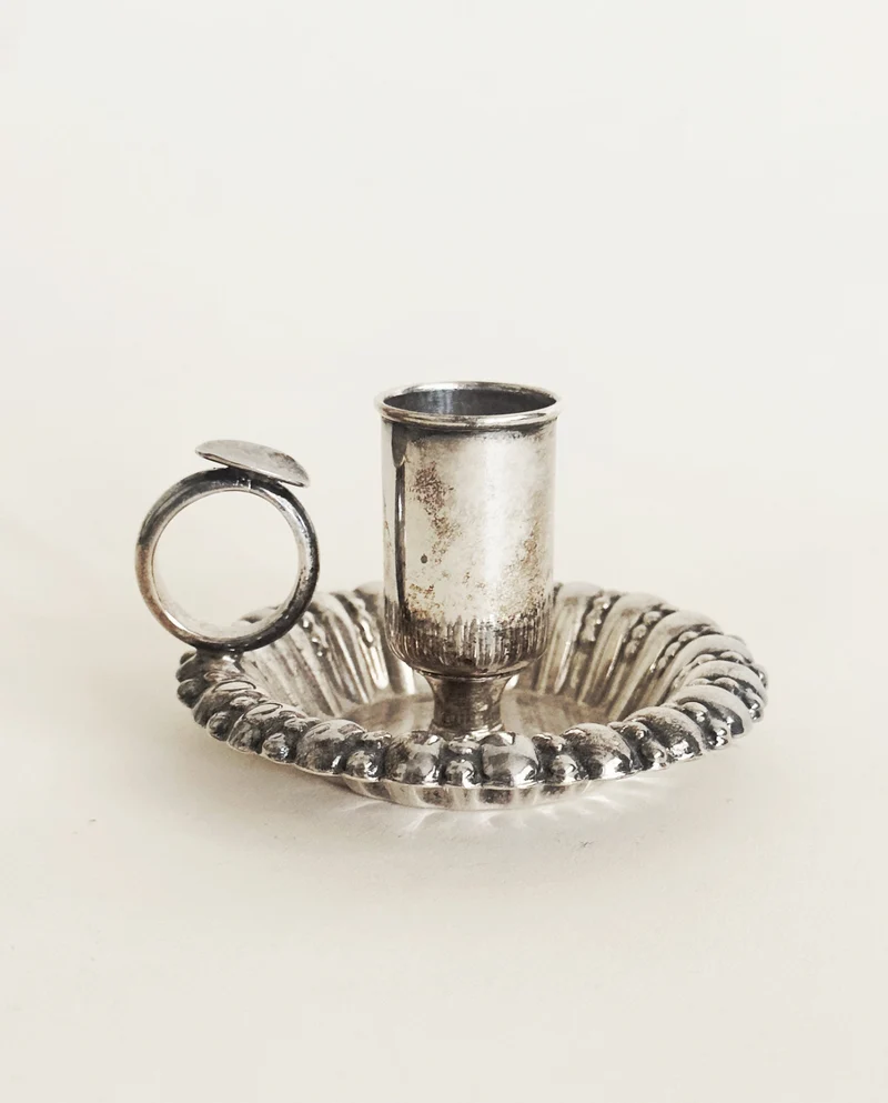 Antique Silver Plate Chamberstick