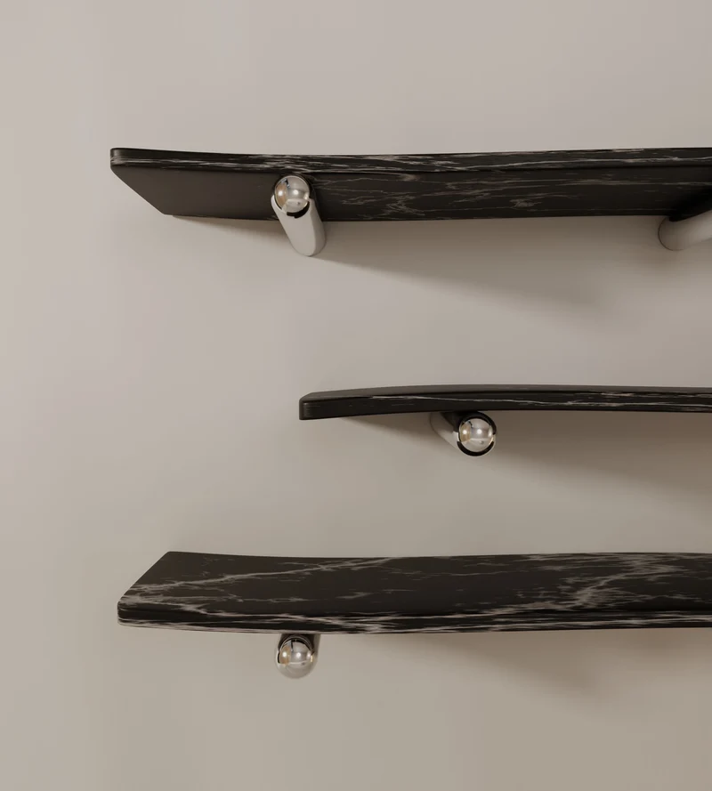 “Velo” Shelves | Marble Stainless Steel