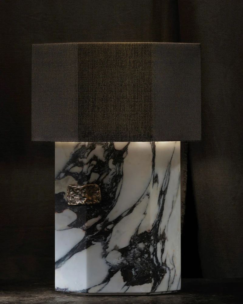 Ottavia Calacatta Viola Marble Table Lamp