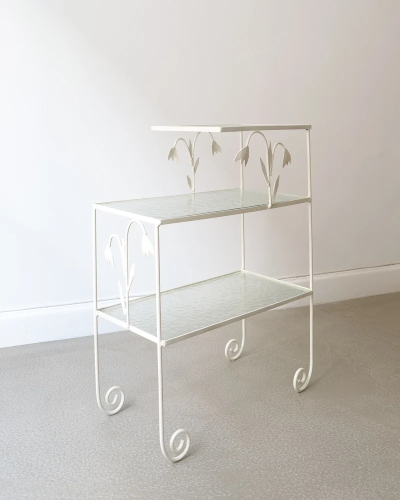 Tiered Metal Side Table Sweden 1940s