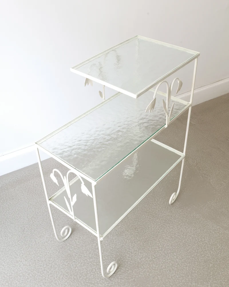 Tiered Metal Side Table Sweden 1940s