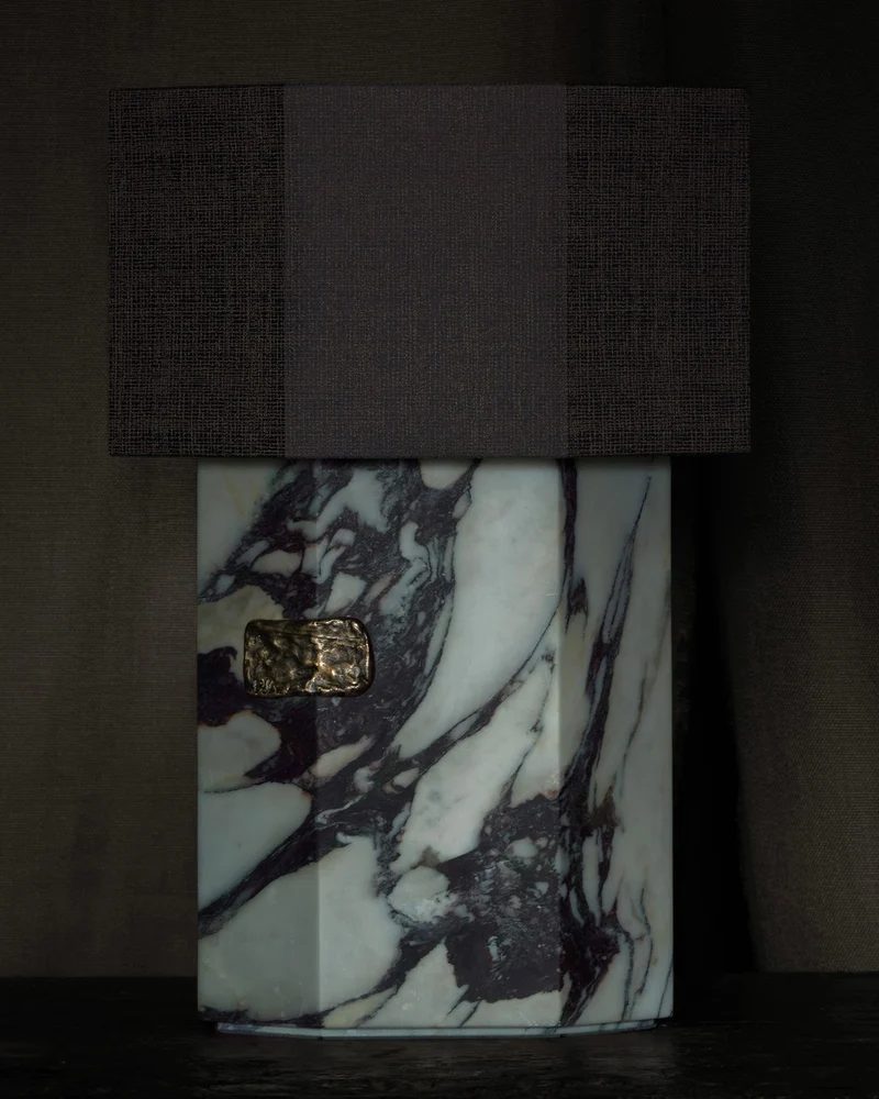 Ottavia Calacatta Viola Taple Marble Table Lamp