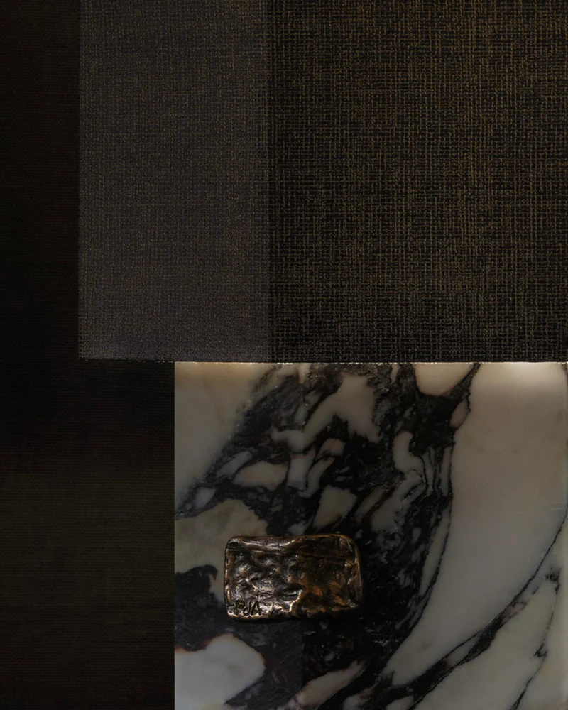 Ottavia Calacatta Viola Taple Marble Table Lamp