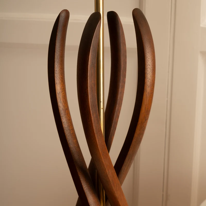 Vintage Organic US Brass Table Lamp - 1960s
