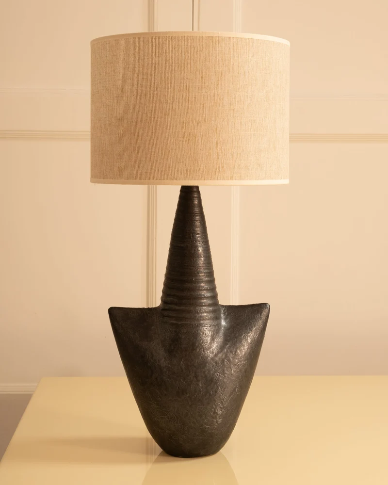 Vintage Single-fired Stoneware Table Lamp
